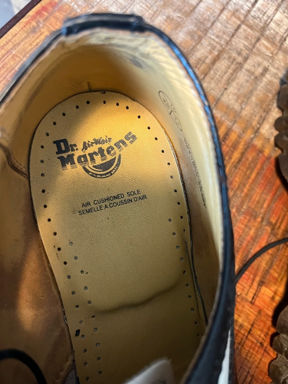 Dr. Martens Black and White Two-Tone Wingtip Oxfords - Picture 5 of 6